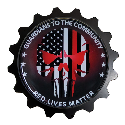 Red Lives Matter Thin Red Line Vehicle Emblem In Memory Of