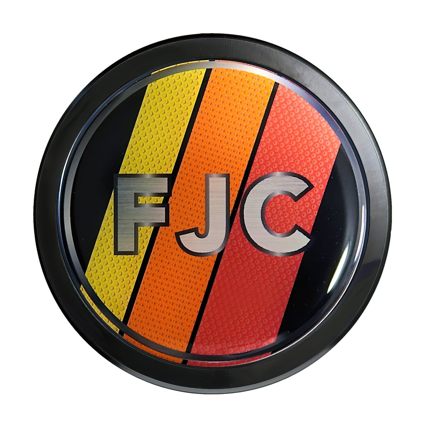 Grille Badge Emblem For Toyota FJ Cruiser Aluminum Tri-Color Black Stripes 90's Style