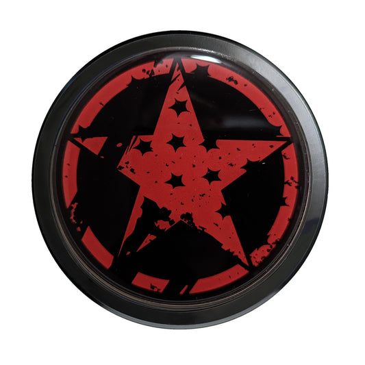 Aluminum Grille Badge Emblem Red/Black Jeep Wrangler Gladiator Star Rated