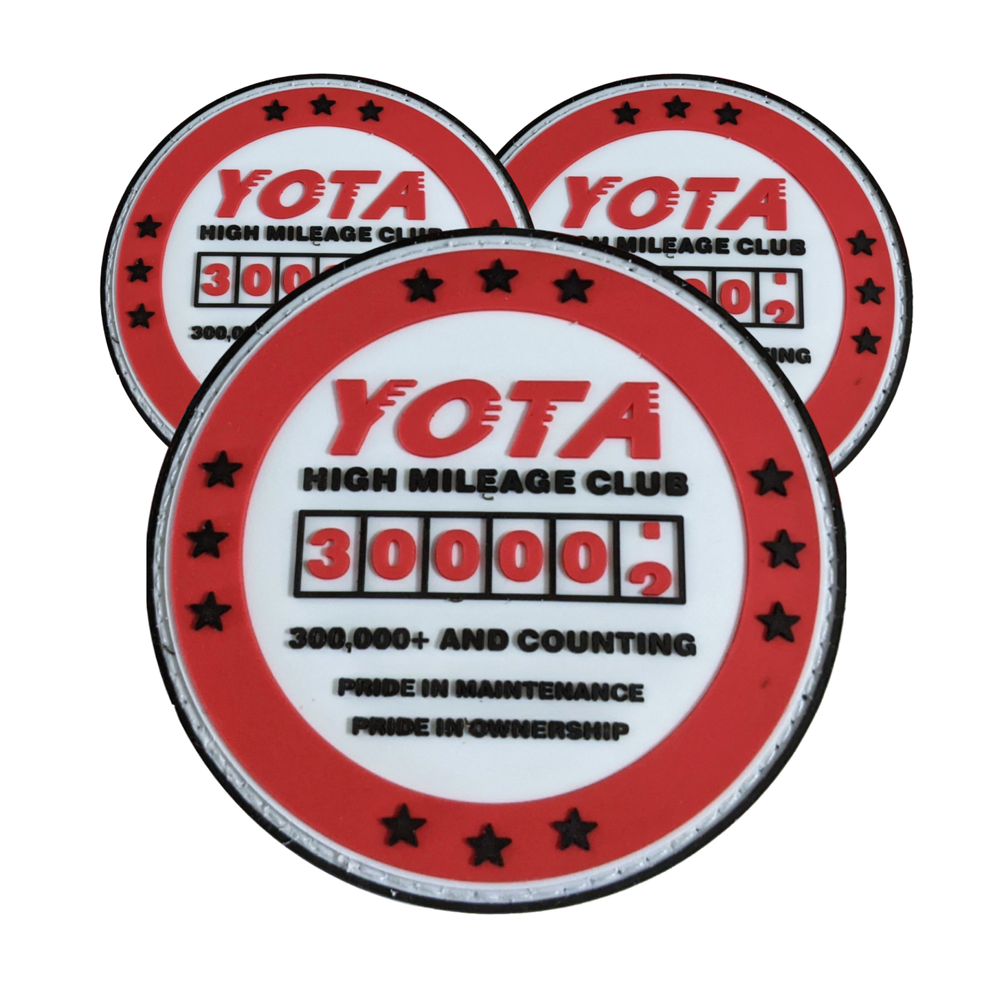 Toyota High Miles Patch 300,000 Vinyl Hook Back Fits FJ Cruiser Tacoma 4Runner