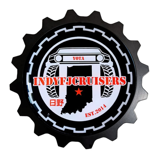Aluminum Grille Badge Emblem IndyFJCruisers Black