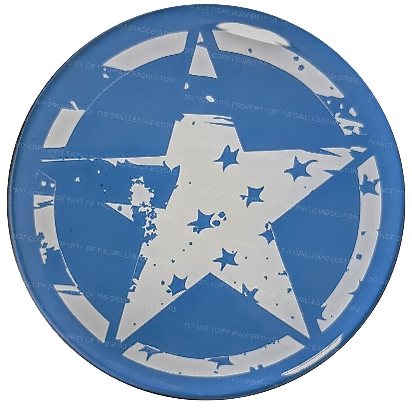 Aluminum Grille Badge Emblem Blue Jeep Wrangler Gladiator Star Rated