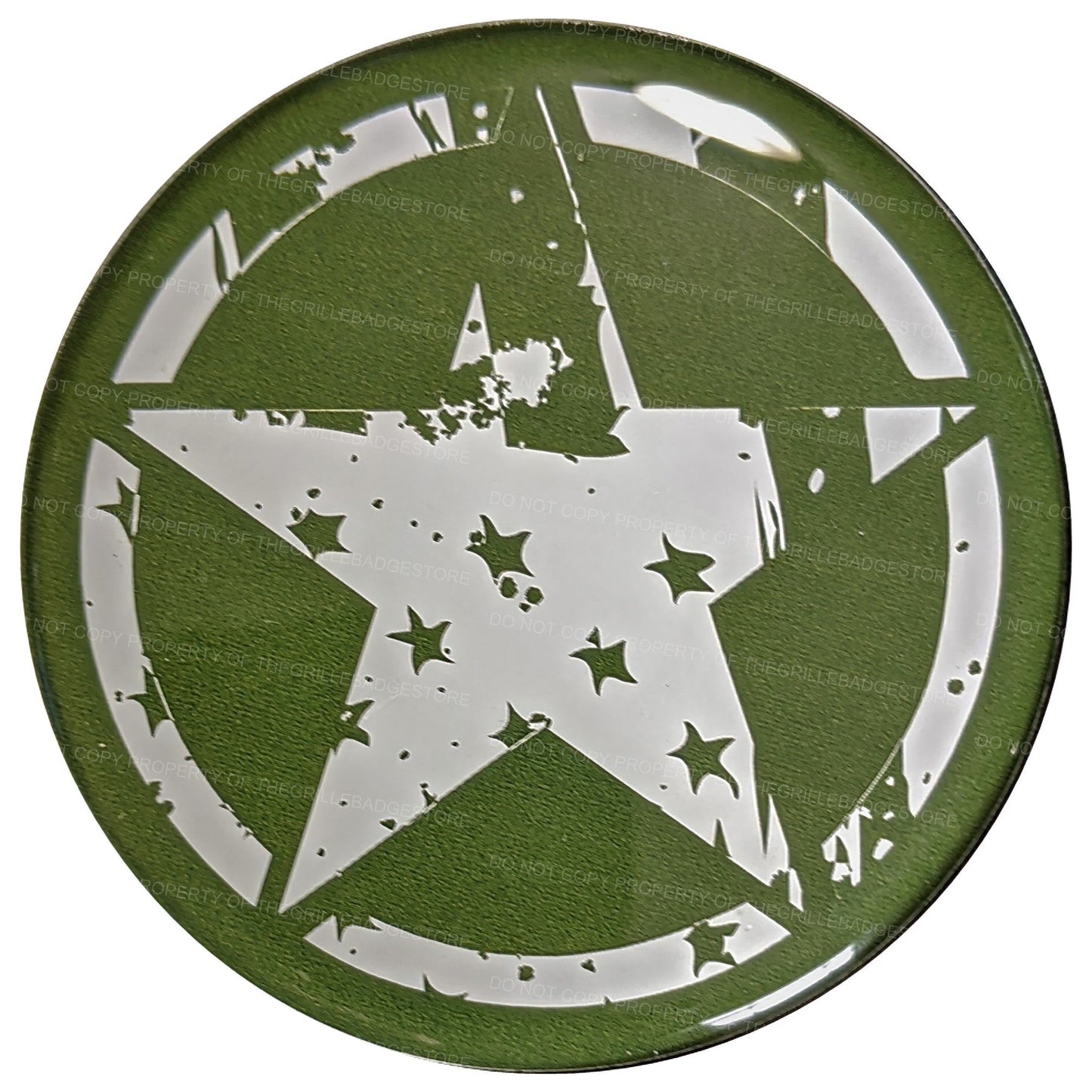 Aluminum Grille Badge Emblem Green Jeep Wrangler Gladiator Star Rated