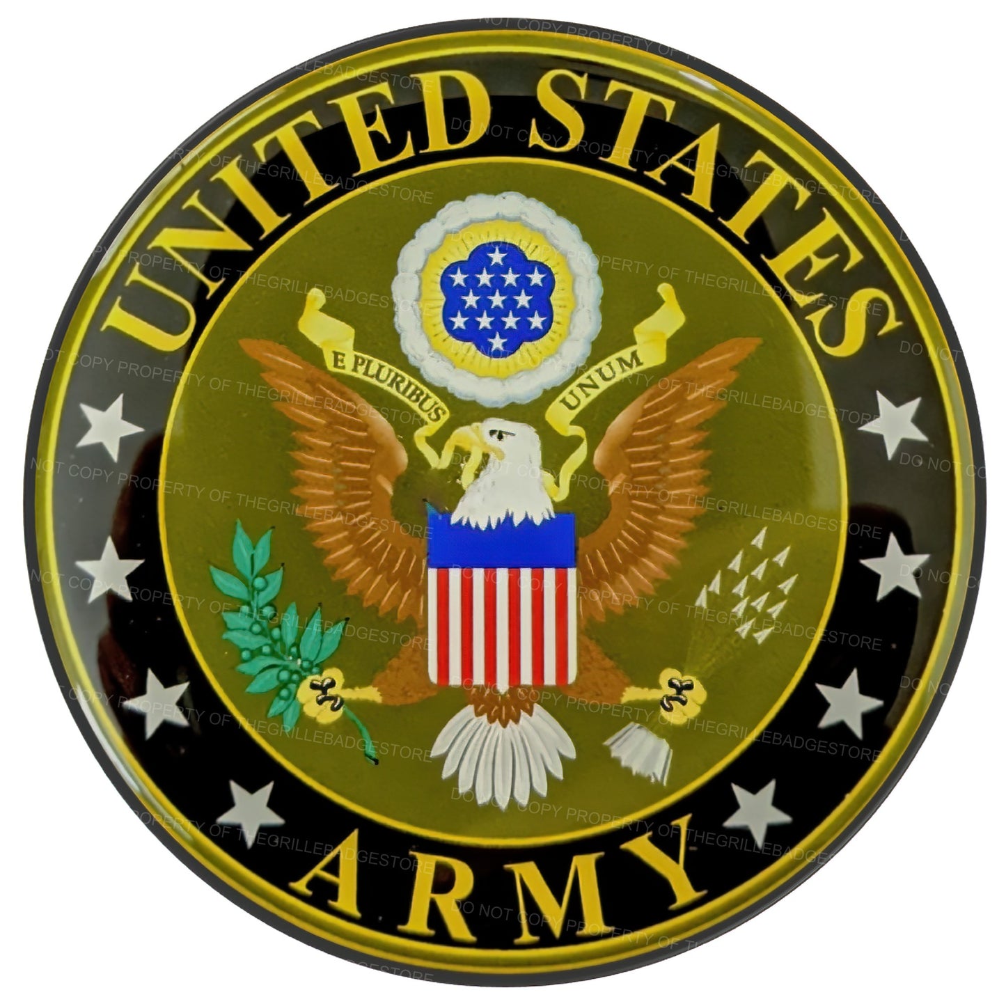 Aluminum Grille Badge Emblem Fits Toyota Jeep Ram Army Green Eagle