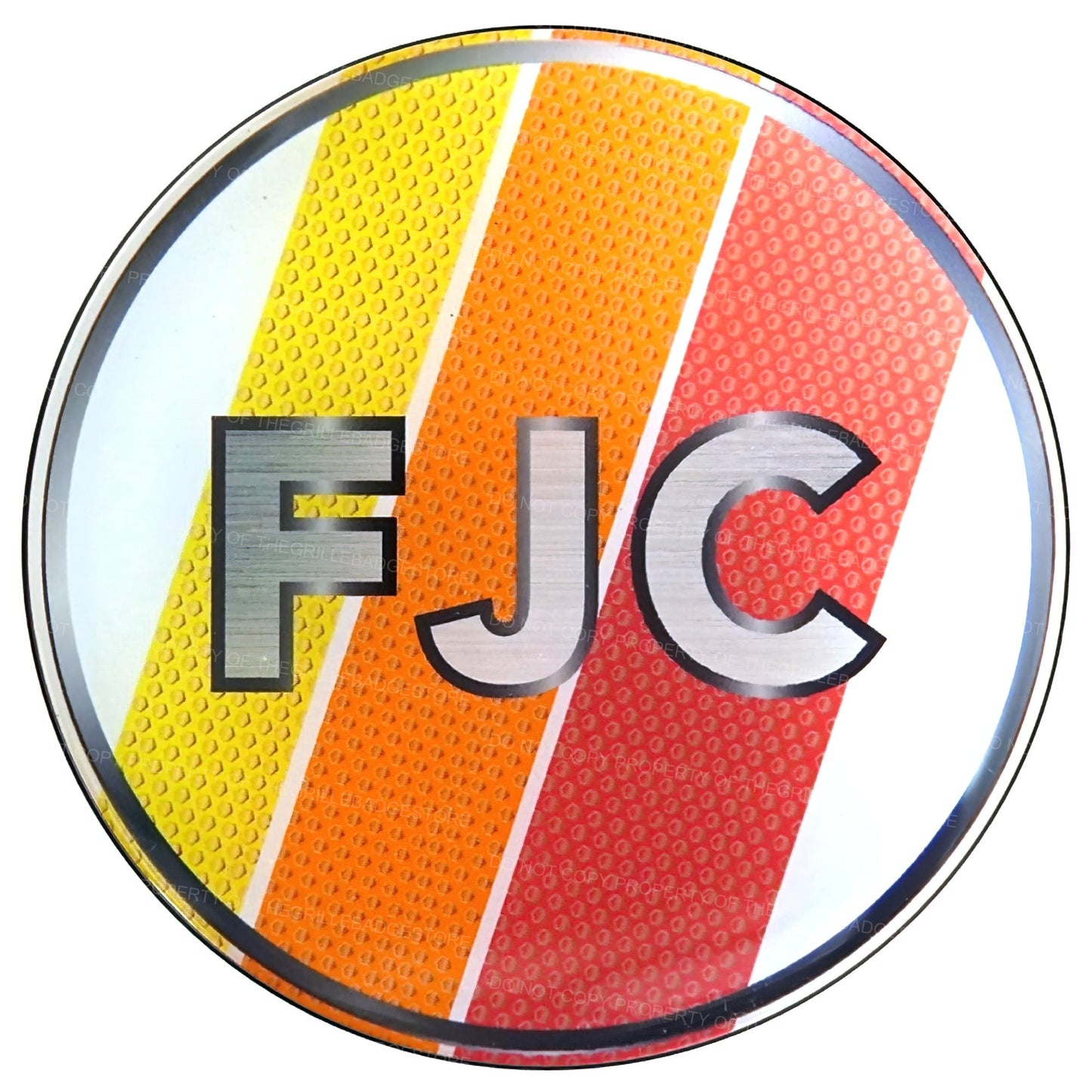 Grille Badge Emblem For Toyota FJ Cruiser Aluminum Tri-Color White Stripes 90's