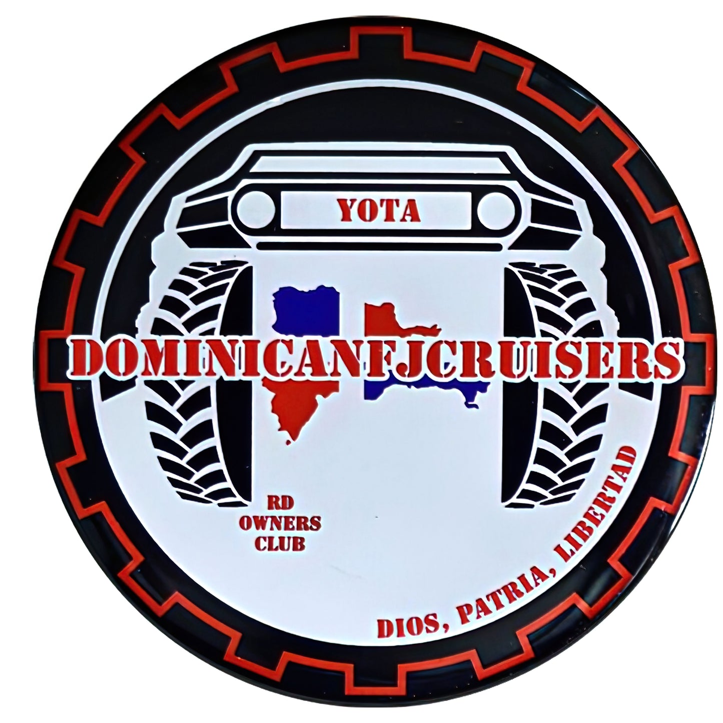 Aluminum Grille Badge Emblem FJ Cruiser Club Team Dominican FJ Universal