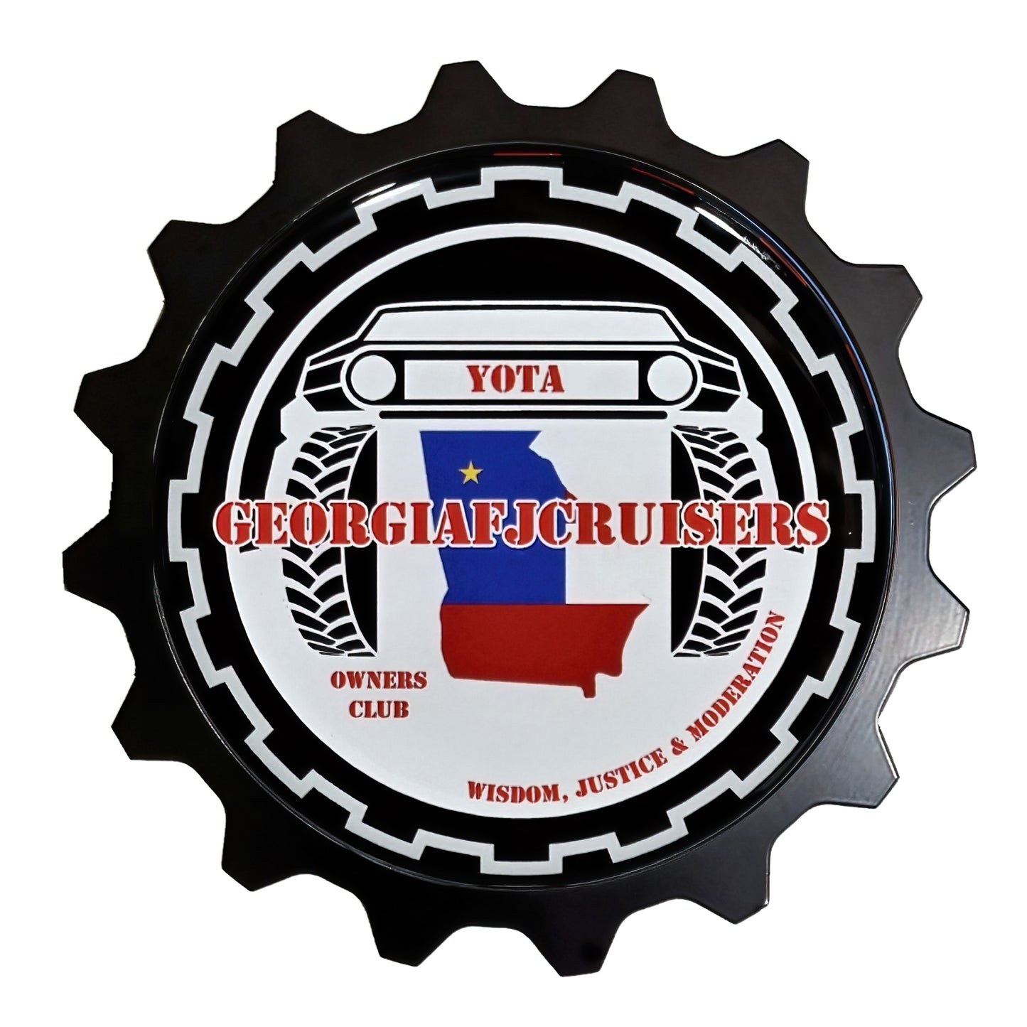Aluminum Grille Badge Emblem Club FJ Cruiser Team Georgia