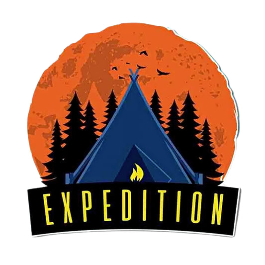 Expedition Adventure Sticker Decal 5" - Primary Color Midnight Orange Moon