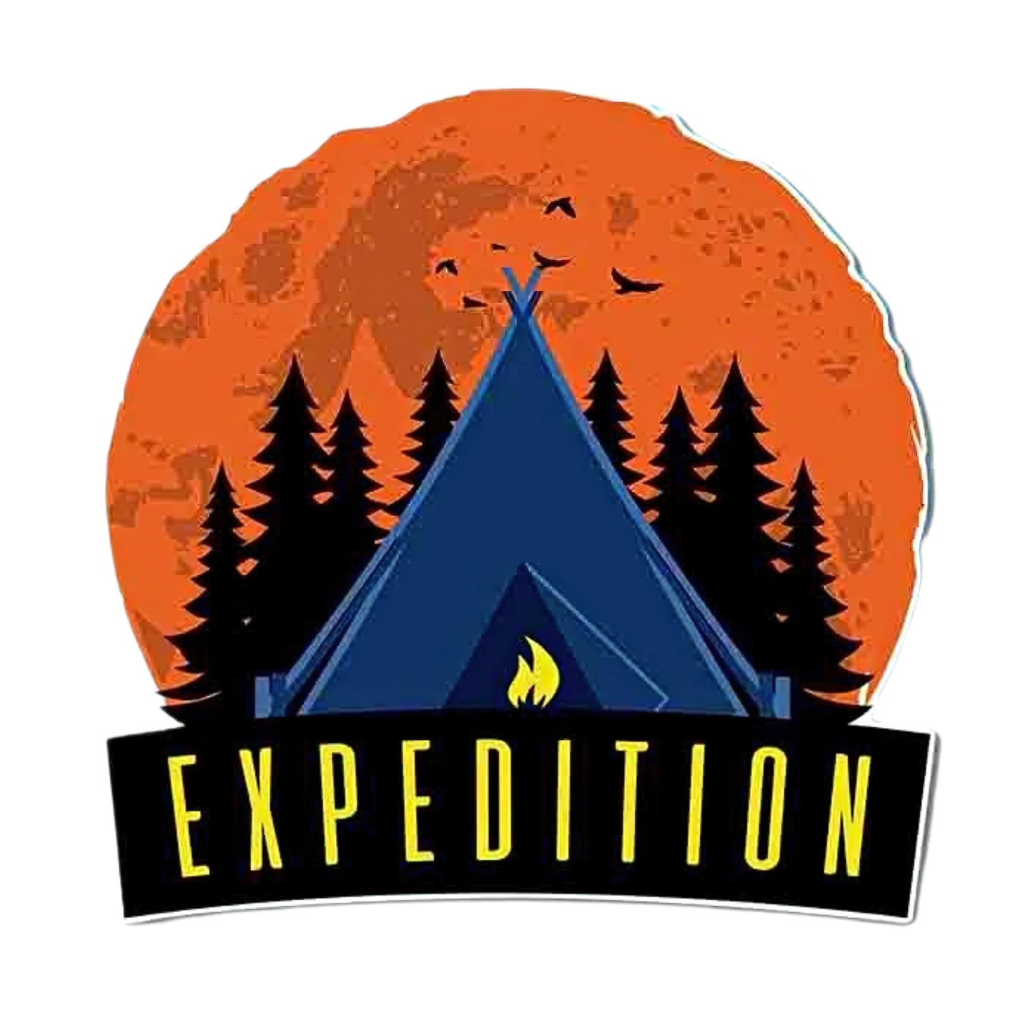 Expedition Adventure Sticker Decal 5" - Primary Color Midnight Orange Moon